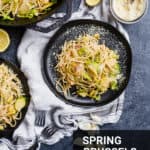 brussels sprout pasta on plates