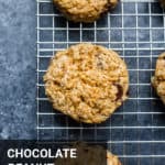 chocolate peanut scone cookies on a cooling rack